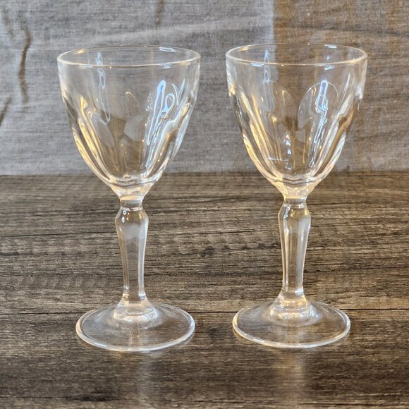 Vintage Cristal D'arques Durand Washington Claret Wine Glasses Set of 2 Clear - Picture 1 of 12